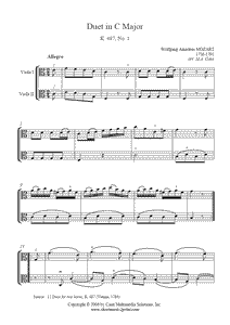 Mozart : Duo K 487, No. 1 - Viola Duet