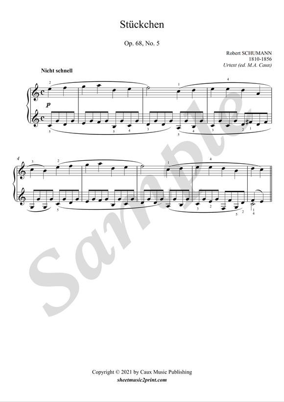 Schumann : Stückchen, op. 68, no. 5