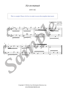 Handel : Air en menuet in D minor, HWV 462