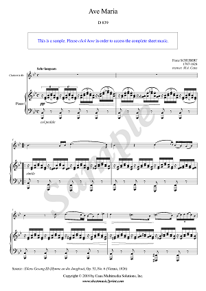 Schubert : Ave Maria - Clarinet