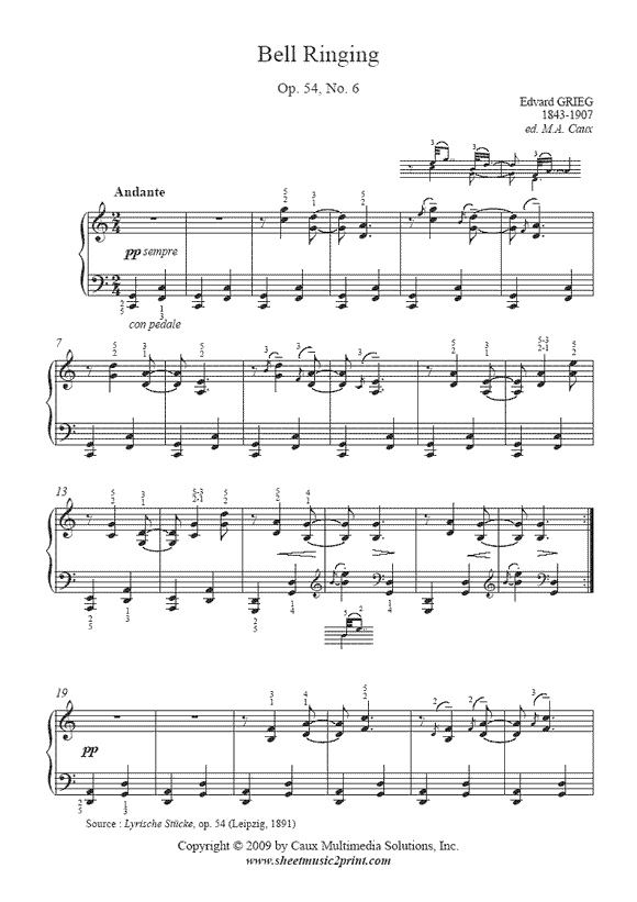 Grieg : Bell Ringing, Op. 54, No. 6