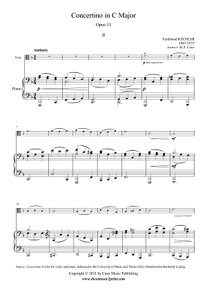 Küchler : Concertino Op. 11 - Viola - Andante