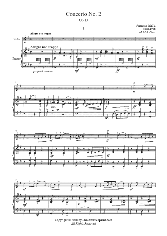 Seitz : Concerto Op. 13 (I : Allegro non troppo)