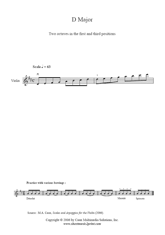 D Major Scale & Arpeggio - Violin