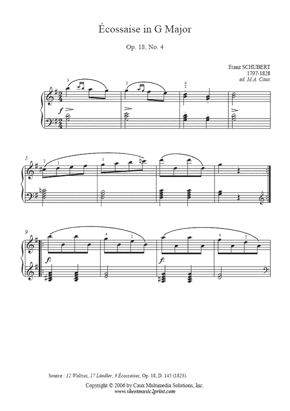 Schubert : Ecossaise D 145, No. 4