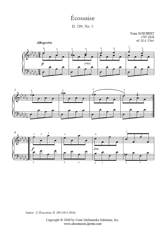 Schubert : Ecossaise D 299, No. 5