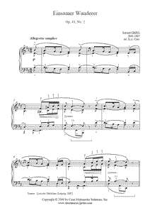 Grieg : Einsamer Wanderer Op. 43, No. 2