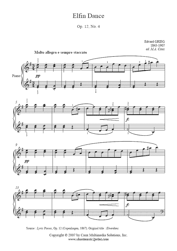 Grieg : Elfin Dance, Op. 12, No. 4