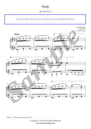 Czerny : Exercise Op. 261, No. 3