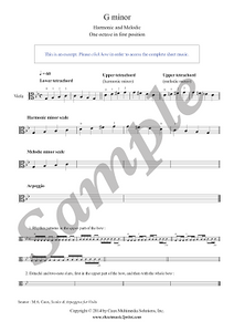 Viola : G minor Scales & Arpeggio - Grade 1