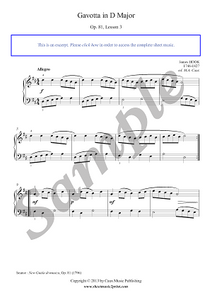 Hook : Gavotta in D Major, Op. 81, Lesson 3