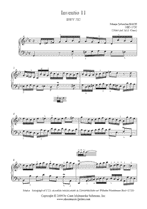 Bach : Invention 11, BWV 782