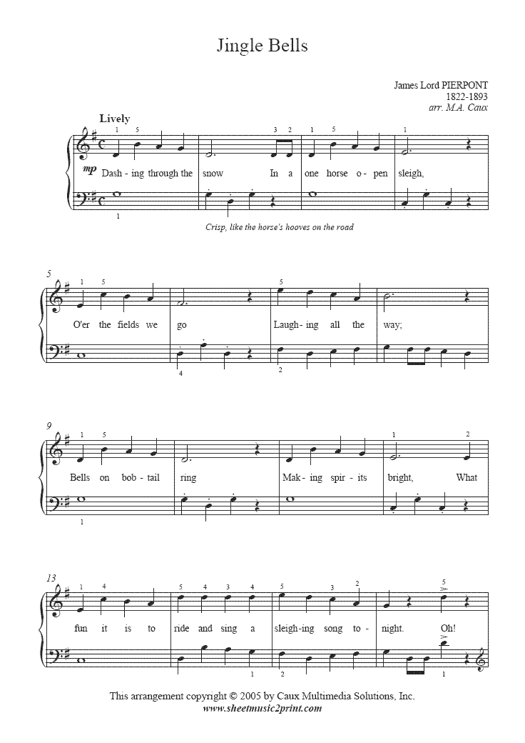 guitar notes for jingle bells