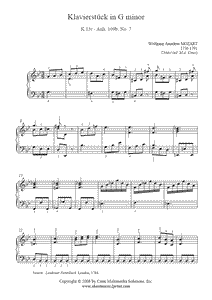 Mozart : Klavierstuck K 15r