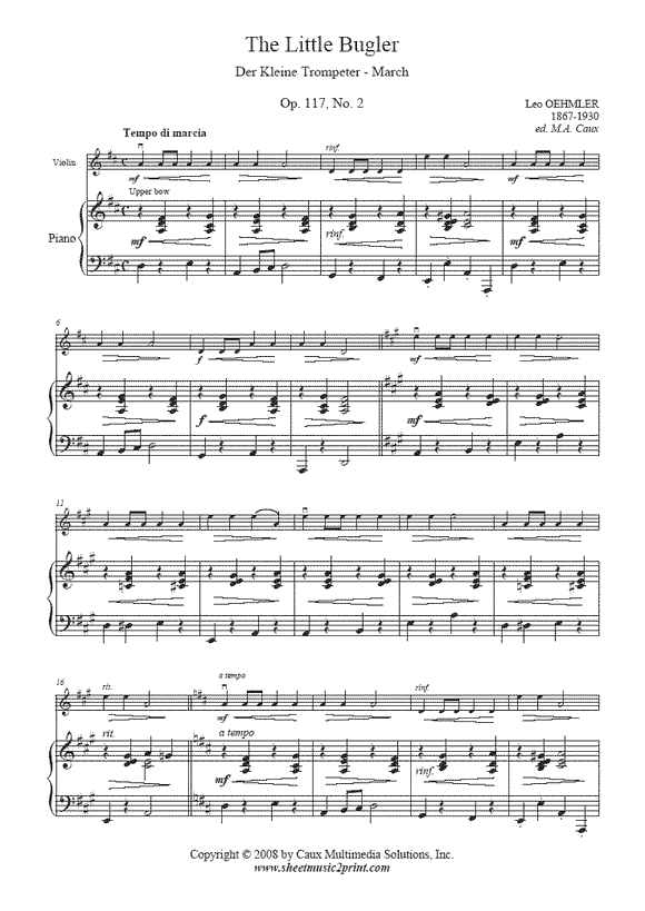 Oehmler : The Little Bugler, Op. 117, No. 2