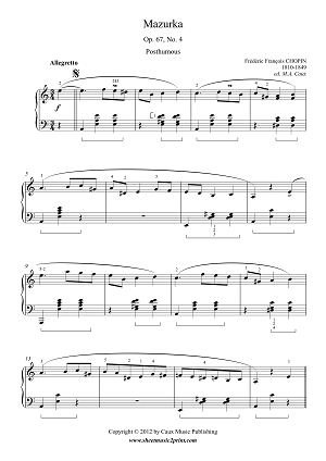 Chopin : Mazurka Op. 67, No. 4