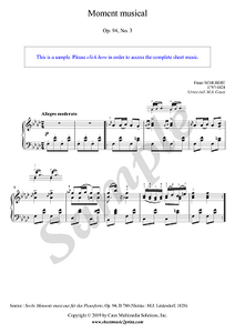 Schubert : Moment musical D 780, Op. 94, No. 3