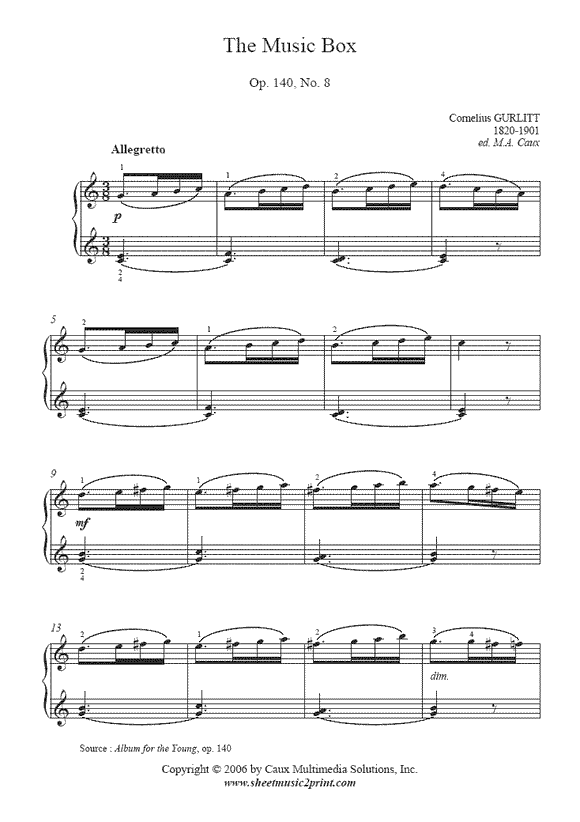Gurlitt : Music Box, Op. 140, No. 8