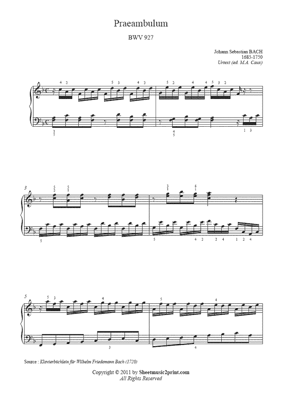Bach : Prelude BWV 927