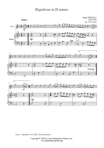 Purcell : Rigadoon Z. D227 - Violin