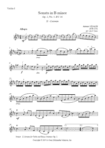 Vivaldi : Sonata RV 36, Op. 2, No. 5 (Corrente) - Violin Duet