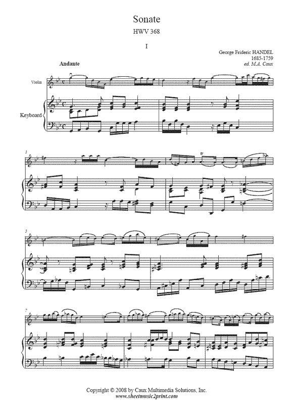 Handel : Sonate HWV 368 (I : Andante)