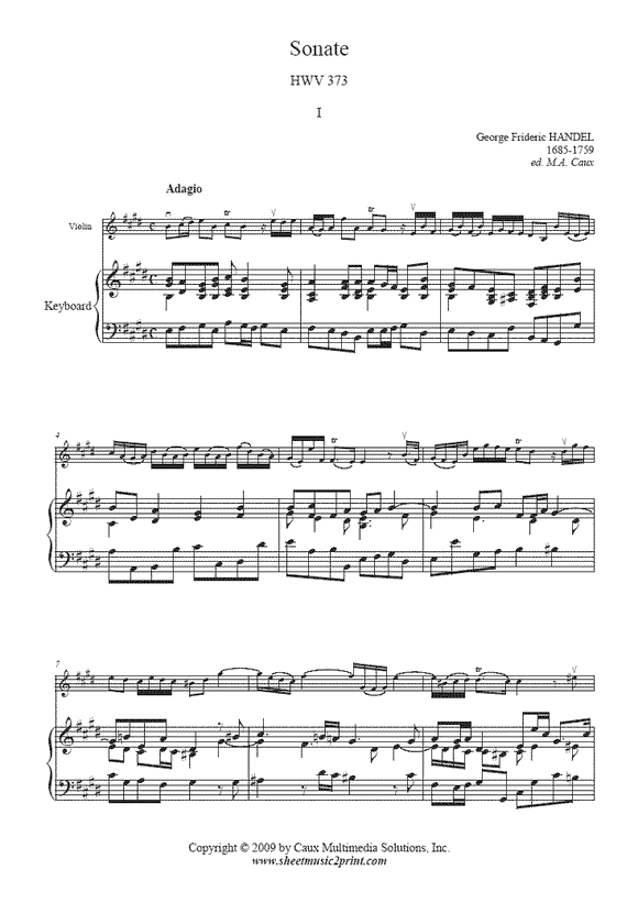 Handel : Sonate HWV 373 (I : Adagio)