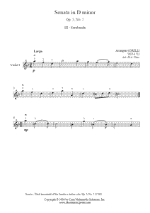 Corelli : Sonata Op. 5, No. 7 (III) - Violin Duet
