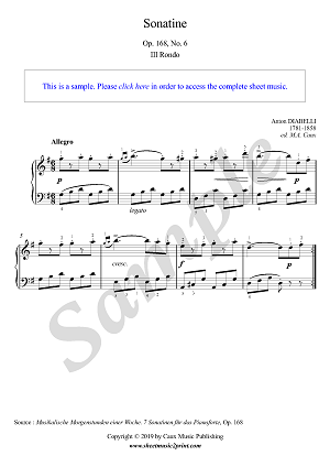 Diabelli : Sonatina Op. 168, No. 6 (3/3 : Rondo)
