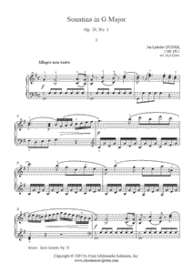 Dussek : Sonatina Op. 19-20, No 1 (I)