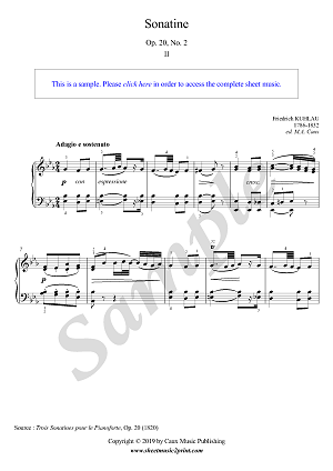 Kuhlau : Sonatina in G Major, Op. 20, No. 2 (2/3 )