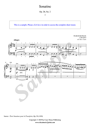 Kuhlau : Sonatina Op. 20, No. 2 (1/3 : Allegro)