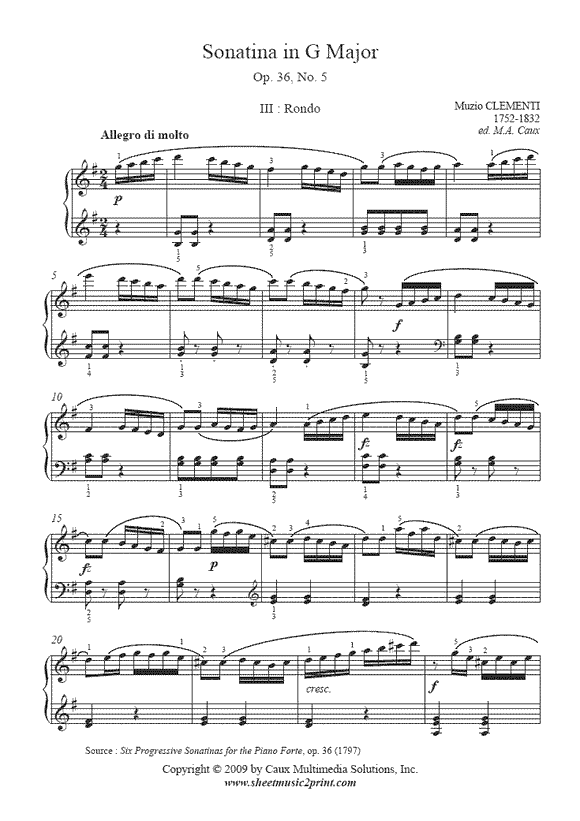 Clementi : Sonatina Op. 36, No. 5 (III)