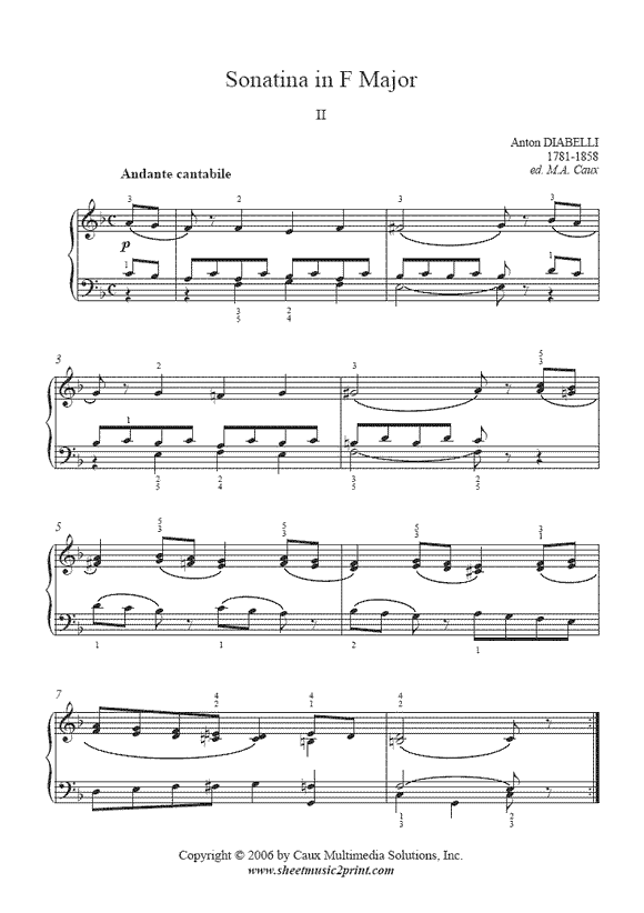 Diabelli : Sonatina in F Major (II)