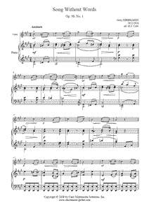 Eberhardt : Song Without Words, Op. 98, No. 1