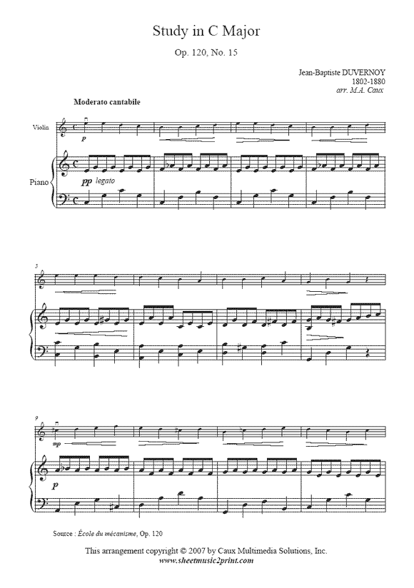 Duvernoy : Study Op. 120, No. 15 - Violin
