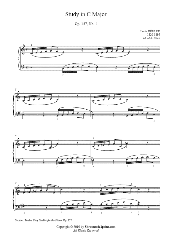 Köhler : Study Op. 157, No. 1