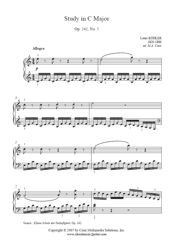 Kohler : Study Op. 242, No. 5