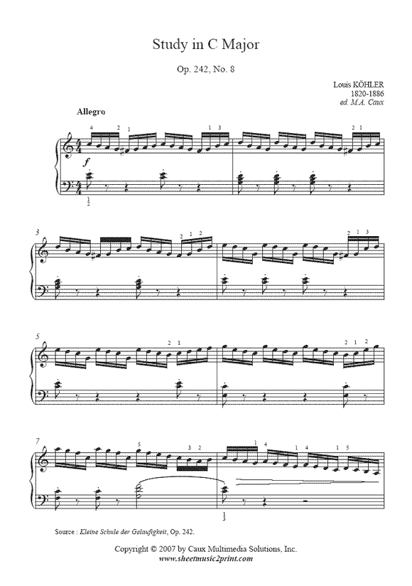 Kohler : Study Op. 242, No. 8