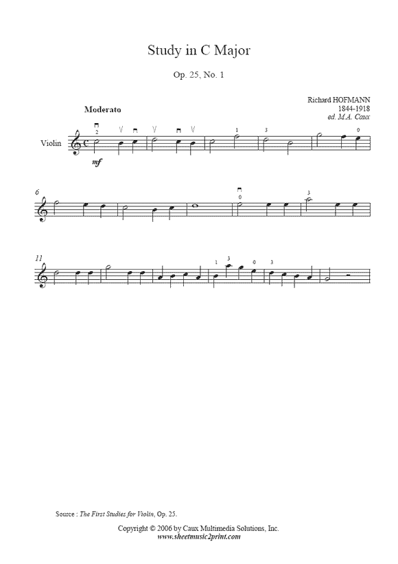 Hofmann : Study Op. 25, No. 1