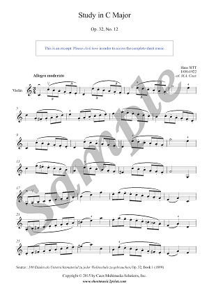 Sitt : Study in C Major, Op. 32, No. 12