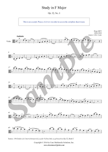 Sitt : Study Op. 32, No. 1 - Viola