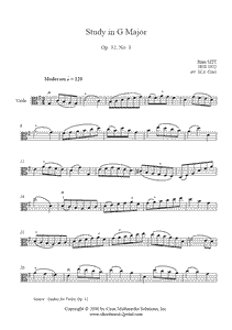 Sitt : Study Op. 32, No. 3 - Viola