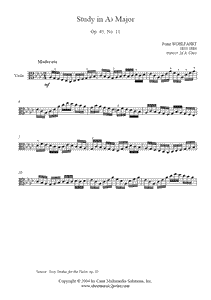 Wohlfahrt : Study Op. 45, No. 11 - Viola
