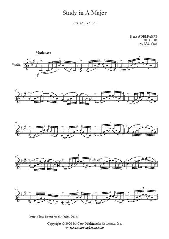Wohlfahrt : Study Op. 45, No. 29