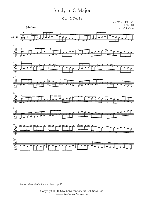 Wohlfahrt : Study Op. 45, No. 31