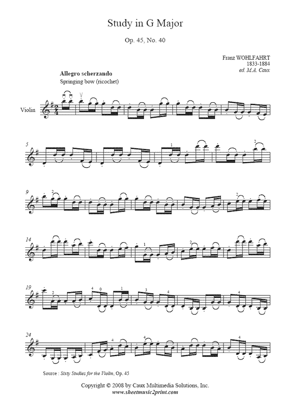 Wohlfahrt : Study Op. 45, No. 40