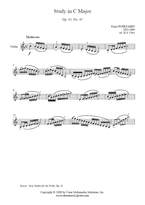 Wohlfahrt : Study Op. 45, No. 45