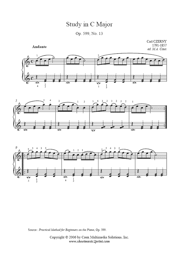 Czerny : Study Op. 599, No. 13