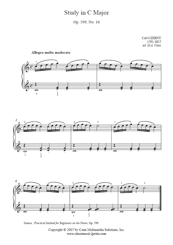 Czerny : Study Op. 599, No. 16